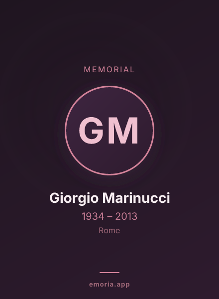 Memorial portrait of Giorgio Marinucci