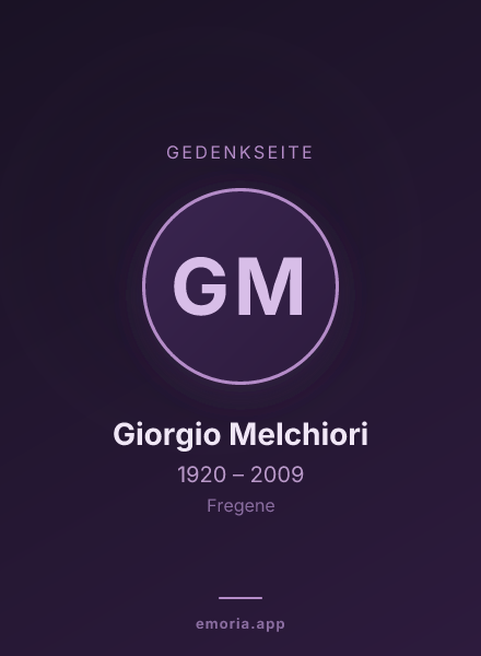 Gedenkportrait von Giorgio Melchiori