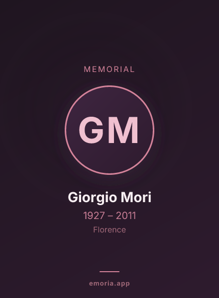 Memorial portrait of Giorgio Mori