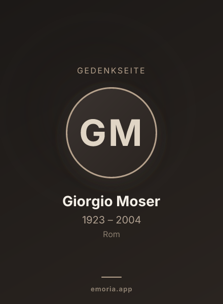 Gedenkportrait von Giorgio Moser