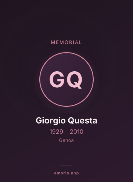 Memorial portrait of Giorgio Questa