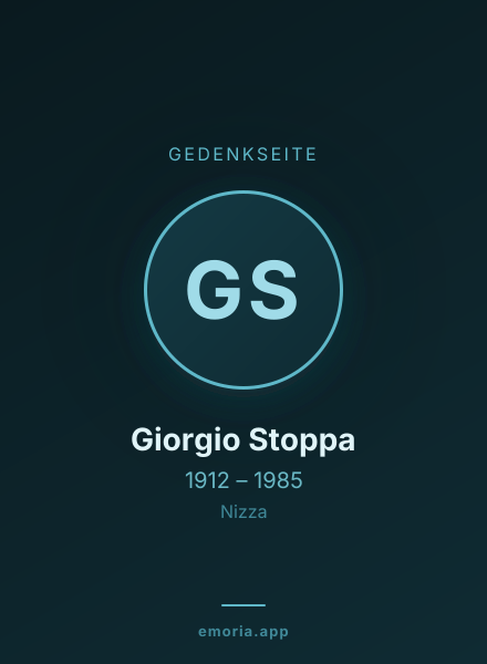 Gedenkportrait von Giorgio Stoppa