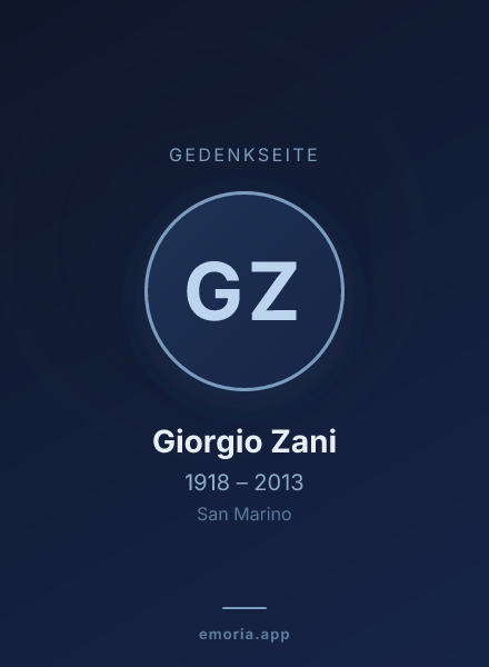 Gedenkportrait von Giorgio Zani