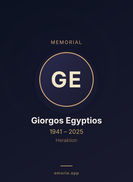 Memorial portrait of Giorgos Egyptios