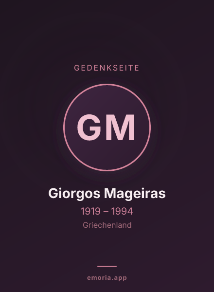 Gedenkportrait von Giorgos Mageiras