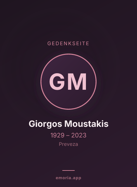 Gedenkportrait von Giorgos Moustakis