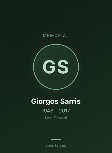 Memorial portrait of Giorgos Sarris