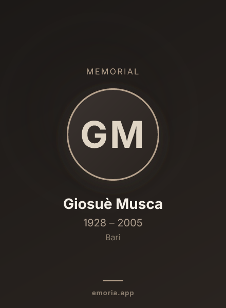 Memorial portrait of Giosuè Musca
