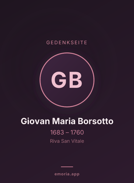 Gedenkportrait von Giovan Maria Borsotto