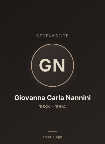 Gedenkportrait von Giovanna Carla Nannini
