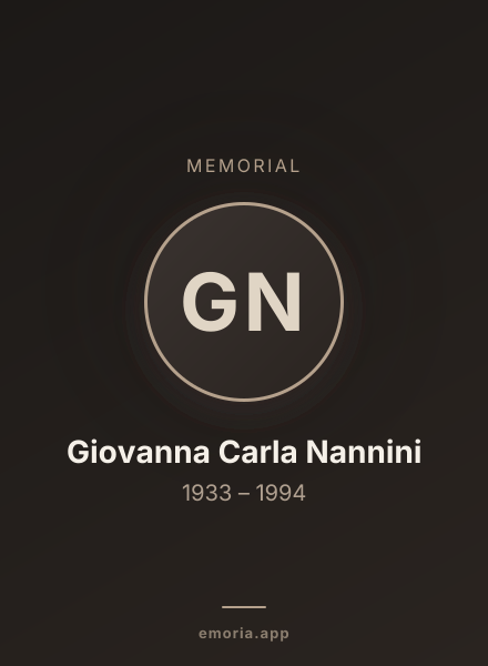 Memorial portrait of Giovanna Carla Nannini