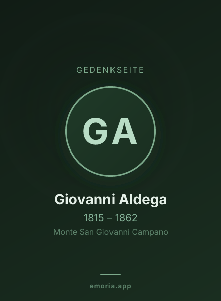 Gedenkportrait von Giovanni Aldega