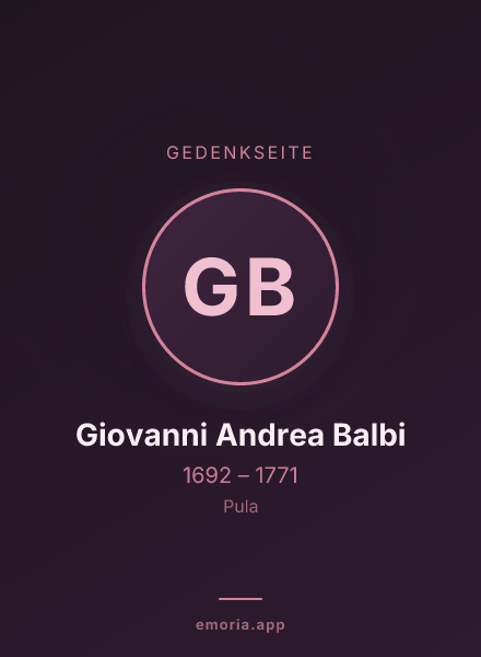 Gedenkportrait von Giovanni Andrea Balbi