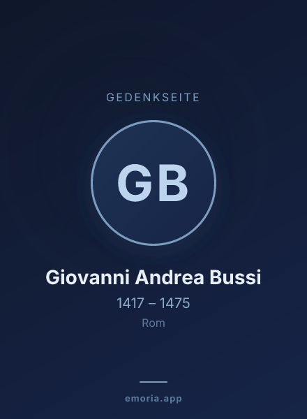 Gedenkportrait von Giovanni Andrea Bussi