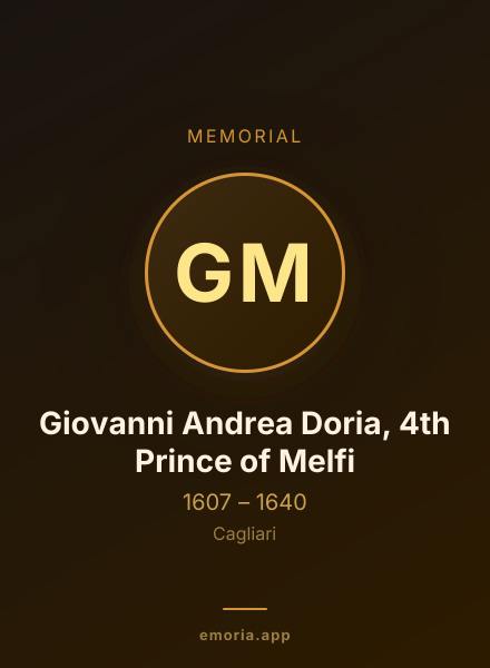 Memorial portrait of Giovanni Andrea Doria, 4th Prince of Melfi