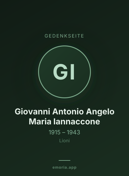 Gedenkportrait von Giovanni Antonio Angelo Maria Iannaccone
