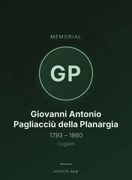 Memorial portrait of Giovanni Antonio Pagliacciù della Planargia