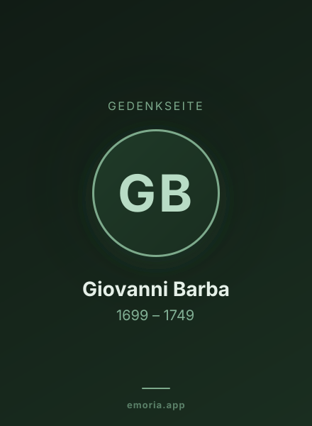 Gedenkportrait von Giovanni Barba