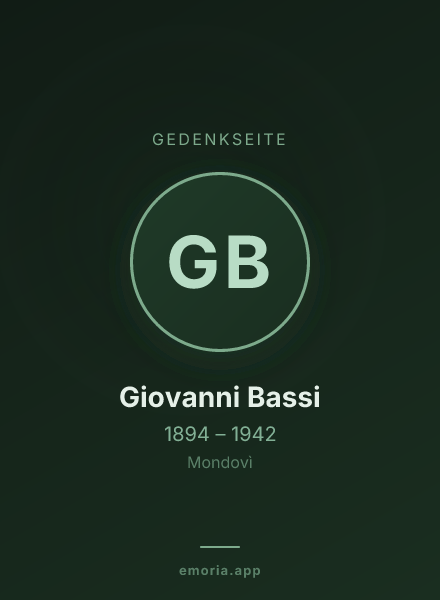 Gedenkportrait von Giovanni Bassi