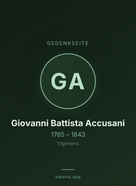 Gedenkportrait von Giovanni Battista Accusani