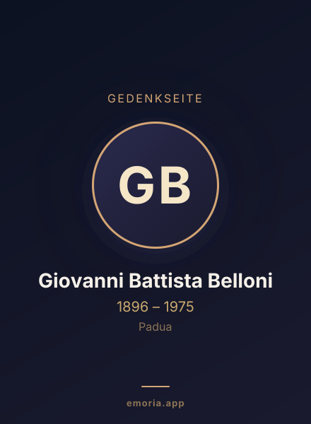 Gedenkportrait von Giovanni Battista Belloni