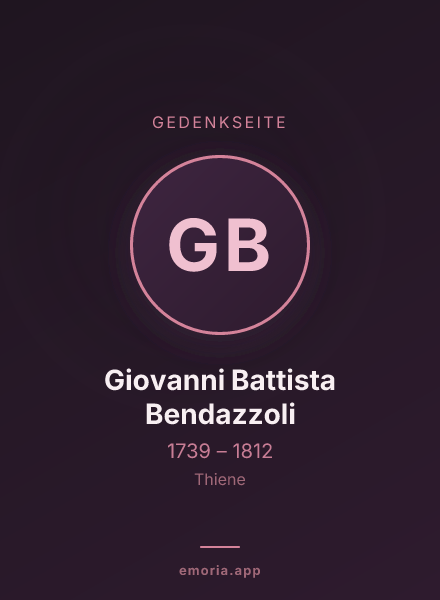 Gedenkportrait von Giovanni Battista Bendazzoli