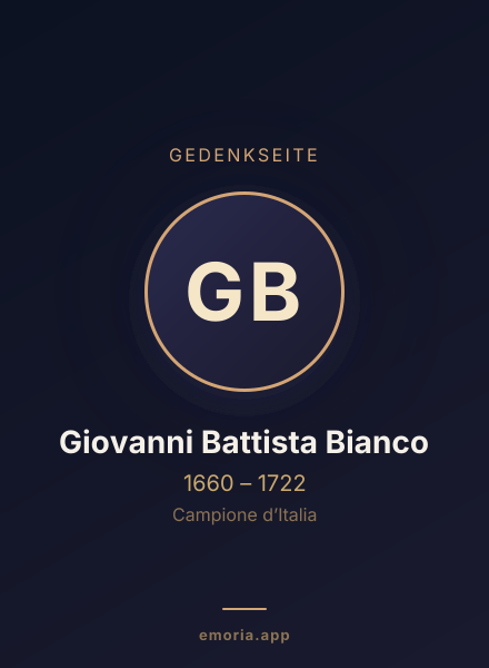 Gedenkportrait von Giovanni Battista Bianco