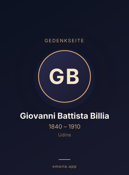 Gedenkportrait von Giovanni Battista Billia