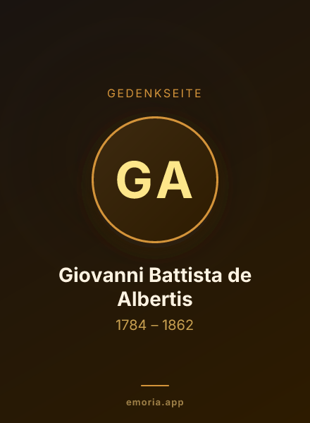Gedenkportrait von Giovanni Battista de Albertis