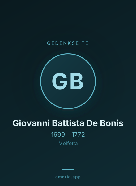 Gedenkportrait von Giovanni Battista De Bonis