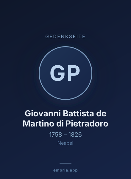 Gedenkportrait von Giovanni Battista de Martino di Pietradoro