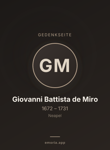 Gedenkportrait von Giovanni Battista de Miro