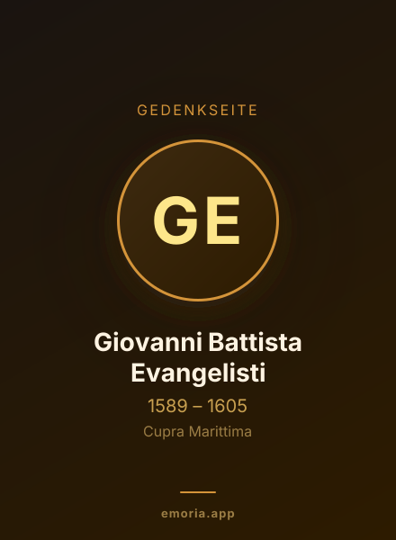 Gedenkportrait von Giovanni Battista Evangelisti