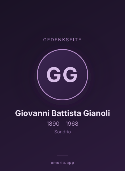 Gedenkportrait von Giovanni Battista Gianoli