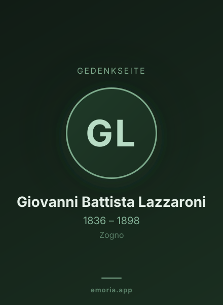 Gedenkportrait von Giovanni Battista Lazzaroni