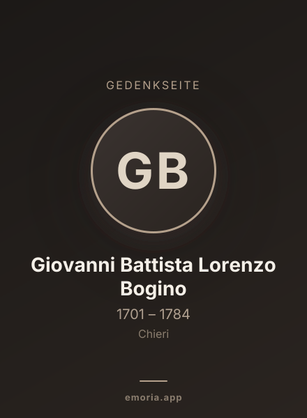 Gedenkportrait von Giovanni Battista Lorenzo Bogino