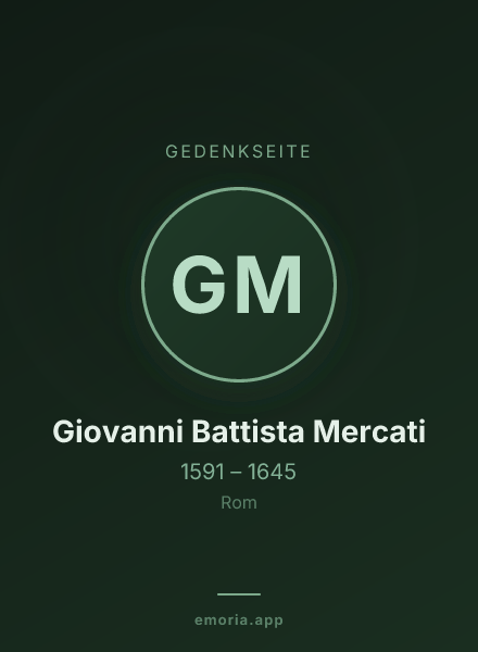 Gedenkportrait von Giovanni Battista Mercati