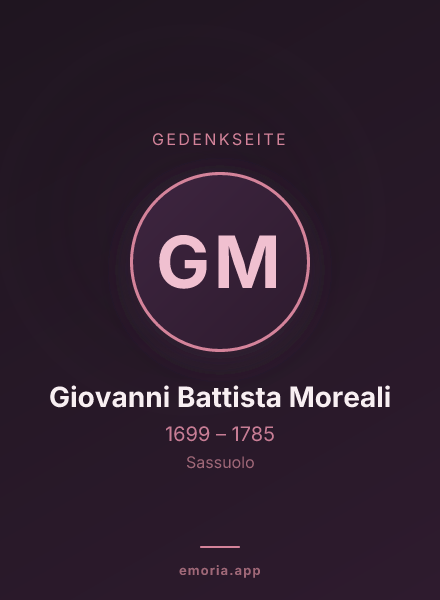 Gedenkportrait von Giovanni Battista Moreali