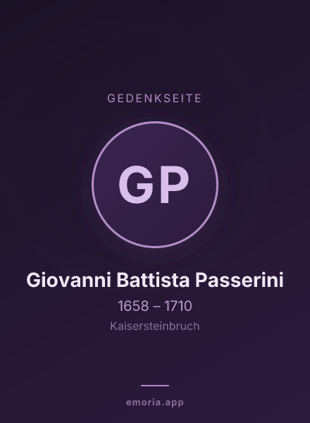 Gedenkportrait von Giovanni Battista Passerini