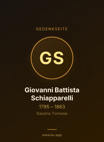 Gedenkportrait von Giovanni Battista Schiapparelli