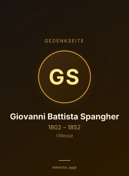 Gedenkportrait von Giovanni Battista Spangher