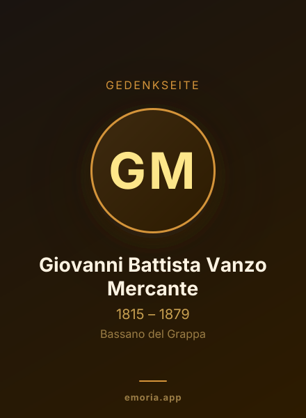 Gedenkportrait von Giovanni Battista Vanzo Mercante