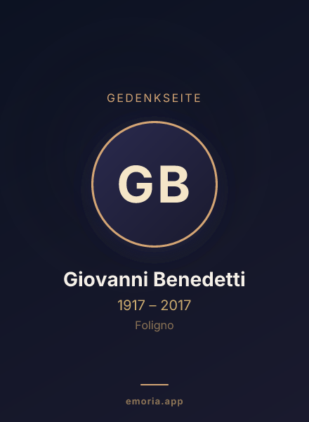 Gedenkportrait von Giovanni Benedetti