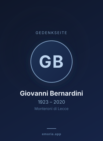Gedenkportrait von Giovanni Bernardini