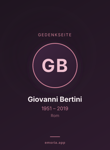 Gedenkportrait von Giovanni Bertini