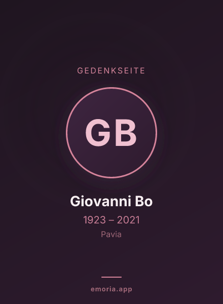 Gedenkportrait von Giovanni Bo