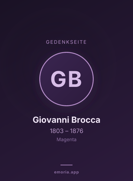Gedenkportrait von Giovanni Brocca