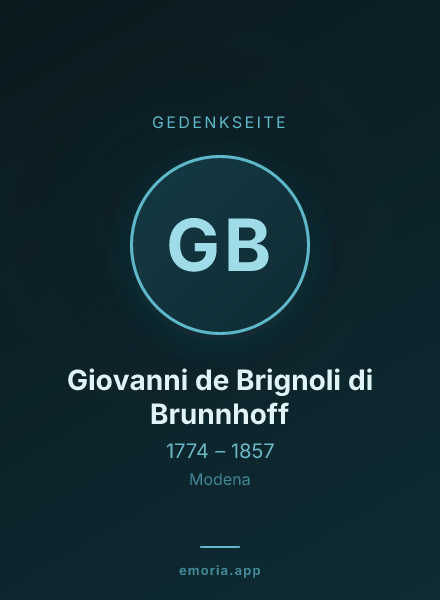 Gedenkportrait von Giovanni de Brignoli di Brunnhoff