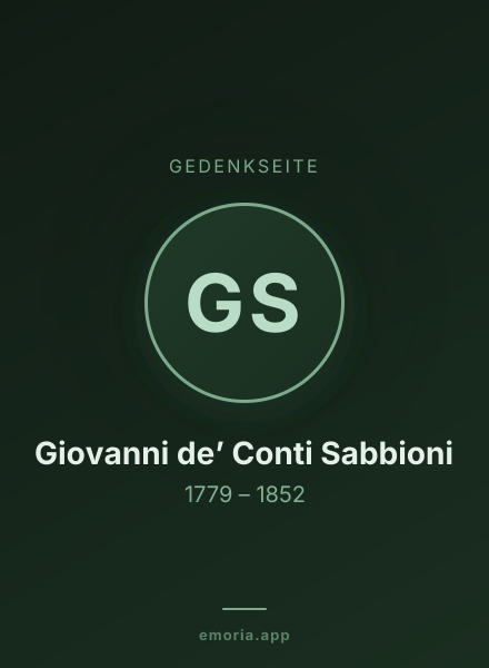 Gedenkportrait von Giovanni de’ Conti Sabbioni