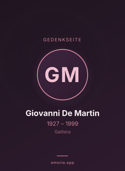 Gedenkportrait von Giovanni De Martin